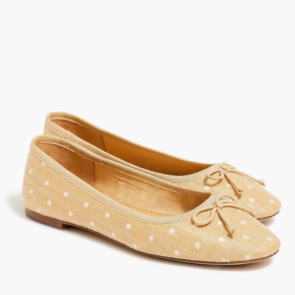 J.CREW Size 8 Woven Ballet Flats in Natural $128 BW873 - Picture 1 of 7